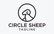 logo design goat,sheep,circle, line art template
