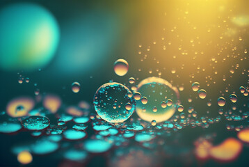 Wall Mural - Abstract background with water background on nature bokeh. generative ai.