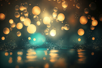 Wall Mural - Abstract background with water background on nature bokeh. generative ai.