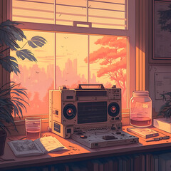 lo-fi retro radio player