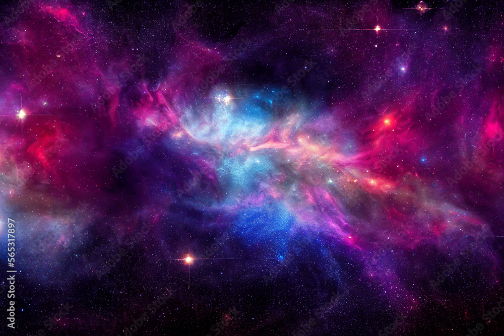 HD Wallpaper of colorful space stars galaxy nebula rendering Generative ...