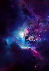 Wall Mural - HD Wallpaper of space stars galaxy nebula rendering Generative AI Content by Midjourney