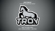 troy editable text effect logo with modern style	
