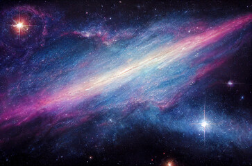 Wall Mural - Starry universe galaxy renderings concept map Generative AI Content by Midjourney