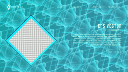 Green turquoise pattern background Dynamic shapes composition for landing page website