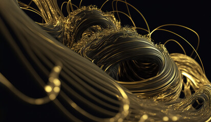 Wall Mural - abstract luxury swirling black gold background. gold waves abstract background texture. print, paint