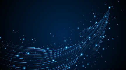 Aufkleber - Abstract arrow running at high speed. Fast wireless data transmission technology concept. modern internet network connection technology background
