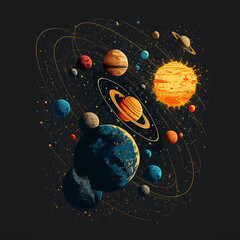  illustration solar system ai generative