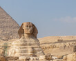 Front view of giza Sphinx from tourist atracttion point of view in Cairo, Egypt