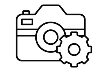 Wall Mural - Setting camera icon illustration. icon related to multimedia. Line icon style. Simple vector design editable