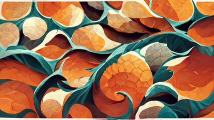 Wall Mural - simple background collage of dragon scales illustration generative ai content by midjourney