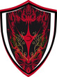 Fiery moon. Coat of arms, emblem, shield, tattoo design
