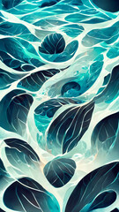 Wall Mural - water ripple environment particle effect map illustration generative ai content by midjourney