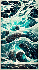 Wall Mural - water ripple environment particle effect map illustration generative ai content by midjourney