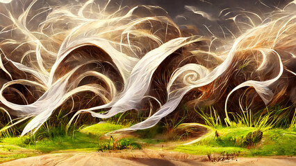 Wall Mural - wind magic concept design renderings illustration generative ai content by midjourney