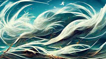 Wall Mural - wind magic concept design renderings illustration generative ai content by midjourney