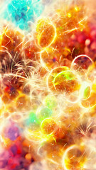 Wall Mural - magic particle cell burst background illustration generative ai content by midjourney