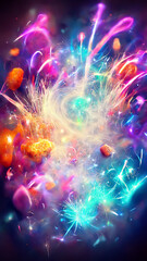 Wall Mural - magic particle burst sparks background illustration generative ai content by midjourney