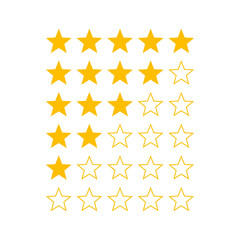 Wall Mural - product rating or customer review with gold stars