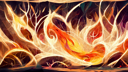 Wall Mural - flame particle entanglement design concept illustration generative ai content by midjourney