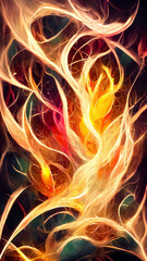Wall Mural - flame particle entanglement design concept illustration generative ai content by midjourney