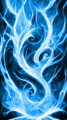 Wall Mural - blue flame particle entanglement design concept illustration generative ai content by midjourney