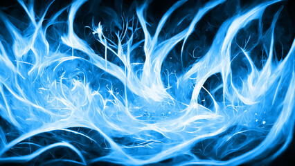 Wall Mural - blue flame particle entanglement design concept illustration generative ai content by midjourney