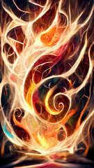 Wall Mural - flame particle entanglement design concept illustration generative ai content by midjourney