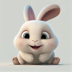 cute bunny created with generative ai technology + 3d character