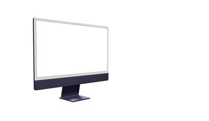 Wall Mural - Computer monitor display with empty screen isolated on transparent background.