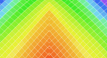 Illustrazione Creata Con Intelligenza Artificiale Di Sfondo Con Quadrati Geometrico, Con Colori Dell'arcobaleno, Pattern , Mosaico Con Colori Vibranti 