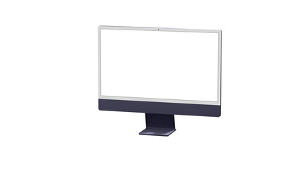 Wall Mural - Desktop monitor screen with website presentation mockup isolated png