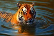 tiger in water. Generative AI