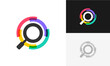 Magnifying glass logo icon design vector