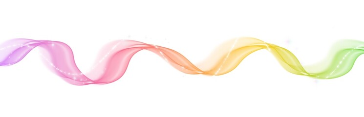 Wall Mural - Wave lines smooth curve shiny rainbow hologram