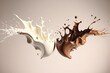 © natalikp - milk and chocolate splash on a beige background