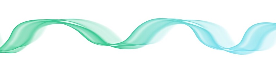 Wall Mural - Smooth curve wave line gradient mint green blue