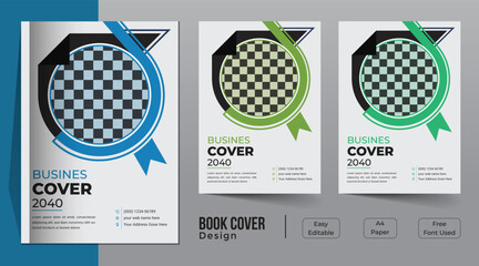 Wall Mural - Corporate business book cover template design with Leaflet presentation, annual report, book cover templates layout in A4 size
