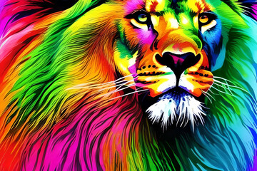  colorful lion head