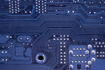 printed electronic circuit board close-up