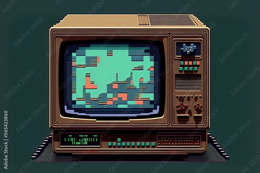 Pixel art Old television, TV, object in retro style for 8 bit game ...