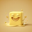 Cute square of butter as cartoon character
