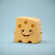 Cute chunk of cheese as cartoon character