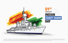 Indian Coast Guard Day Vector Illustration