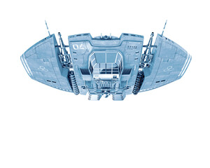 Wall Mural - alien spaceship is passing by on up side down way