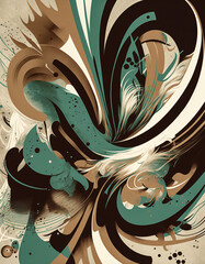 Modern design poster wall art. Abstract background. Designed using generative ai.