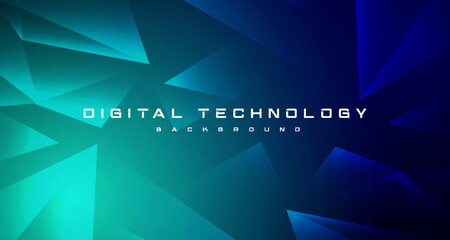 Digital technology banner blue green background concept, cyber technology light effect, abstract tech, innovation future data, internet network, Ai big data, lines dots connection, illustration vector