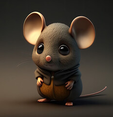 Poster - 3D Animation Mouse Wearing Clothes