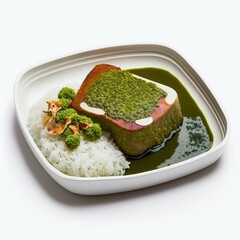 Wall Mural - Matcha pork chop. Generative AI.