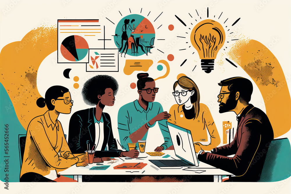 Brainstorming Event 4, generative AI Stock Illustration | Adobe Stock